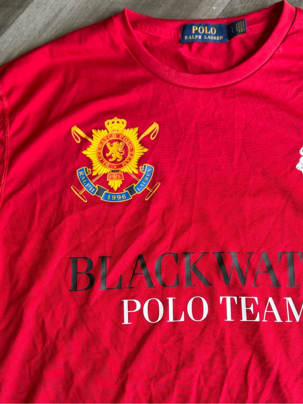 Polo Ralph Lauren Blackwatch Polo Team T Shirt Res White Big Pony Mens Sz Large - Picture 2 of 4